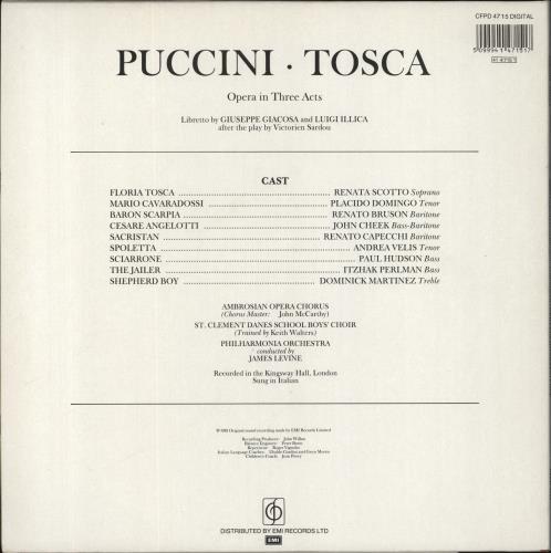 Giacomo Puccini Tosca 2-LP vinyl record set (Double LP Album) UK PK52LTO835922