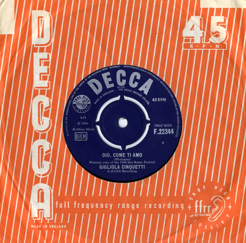 Gigliola Cinquetti Dio, Come Ti Amo 7" vinyl single (7 inch record / 45) UK GG507DI558720