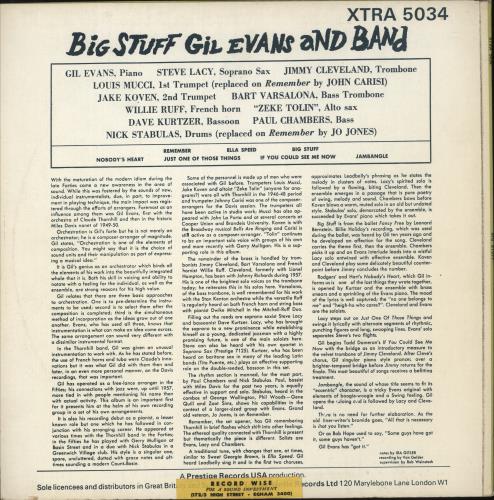 Gil Evans Big Stuff! vinyl LP album (LP record) UK GIVLPBI675536