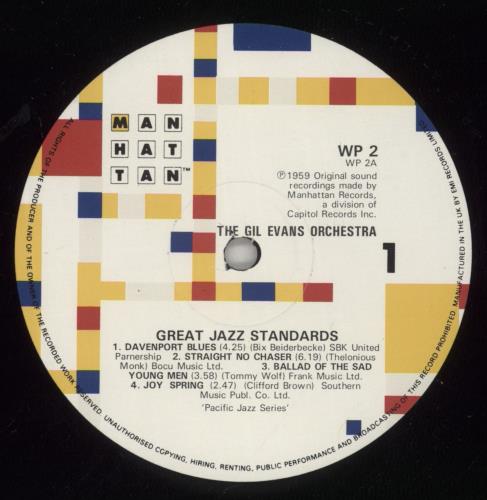 Gil Evans Great Jazz Standards vinyl LP album (LP record) UK GIVLPGR749925