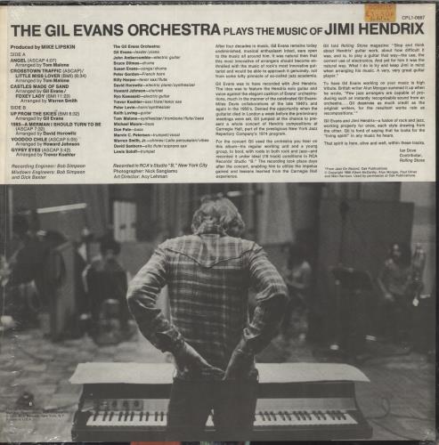Gil Evans The Gil Evans Orchestra Plays The Music Of Jimi Hendrix - Shrink vinyl LP album (LP record) US GIVLPTH875642