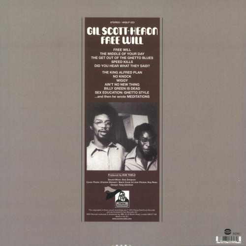 Gil Scott-Heron Free Will - Black Vinyl - Sealed vinyl LP album (LP record) UK GSHLPFR748795