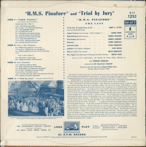 Gilbert & Sullivan H.M.S. Pinafore And Trial By Jury 2-LP vinyl record set (Double LP Album) UK G+S2LHM854741