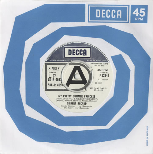 Gilbert B�caud My Pretty Summer Princess 7" vinyl single (7 inch record / 45) UK GTB07MY474245