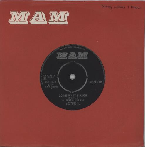 Gilbert O'Sullivan Doing What I Know 7" vinyl single (7 inch record / 45) UK GOS07DO666257