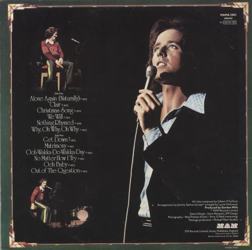 Gilbert O'Sullivan Greatest Hits vinyl LP album (LP record) UK GOSLPGR683758