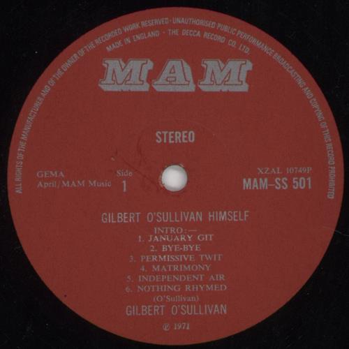 Gilbert O'Sullivan Himself vinyl LP album (LP record) UK GOSLPHI346132