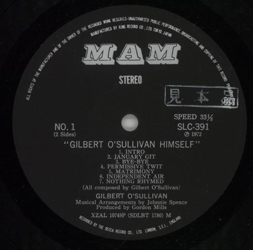 Gilbert O'Sullivan Himself vinyl LP album (LP record) Japanese GOSLPHI873213