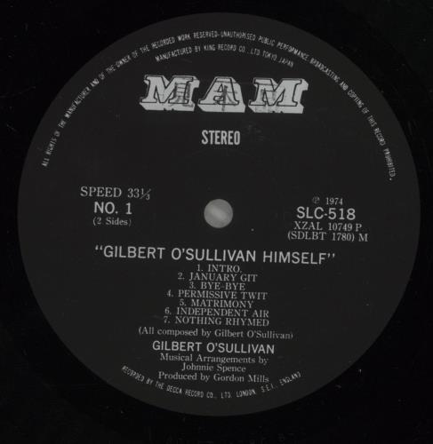 Gilbert O'Sullivan Himself vinyl LP album (LP record) Japanese GOSLPHI883819