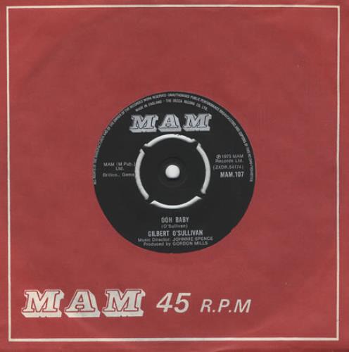 Gilbert O'Sullivan Ooh Baby 7" vinyl single (7 inch record / 45) UK GOS07OO405567