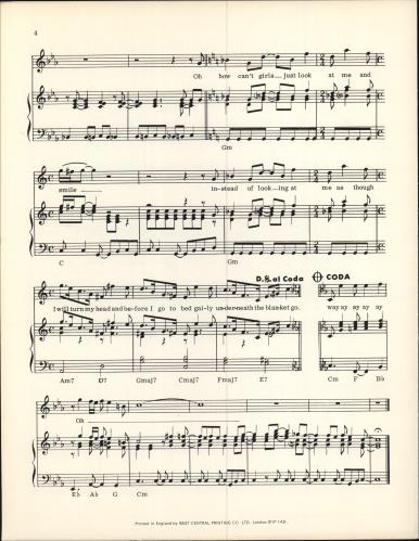 Gilbert O'Sullivan Underneath The Blanket Go sheet music UK GOSSMUN780942