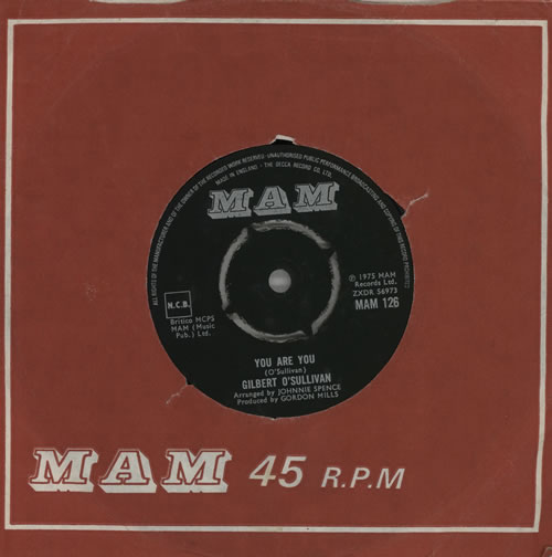 Gilbert O'Sullivan You Are You 7" vinyl single (7 inch record / 45) UK GOS07YO573975