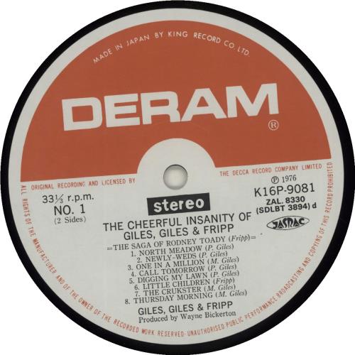 Giles, Giles & Fripp The Cheerful Insanity Of vinyl LP album (LP record) Japanese GGFLPTH166422