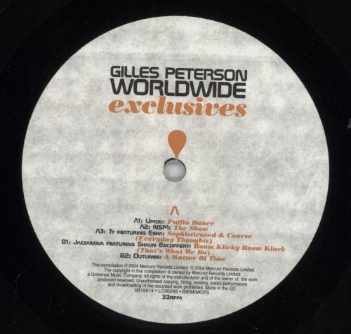 Gilles Peterson Worldwide Exclusives! 3-LP vinyl record set (Triple LP Album) UK GPE3LWO831044