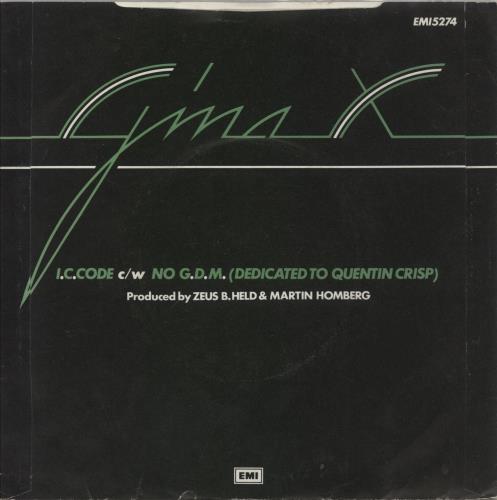 Gina X No. G.D.M. 7" vinyl single (7 inch record / 45) UK G-X07NO589339