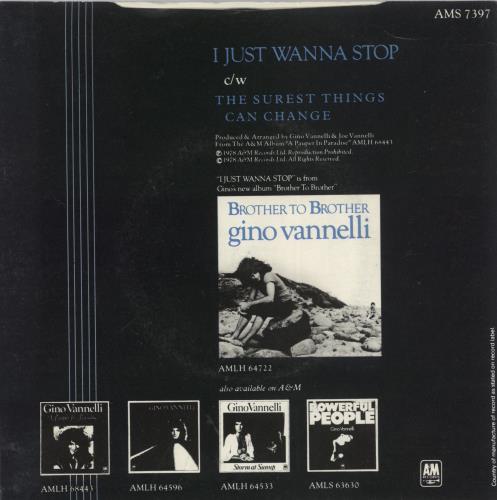Gino Vannelli I Just Wanna Stop 7" vinyl single (7 inch record / 45) UK GIN07IJ662856