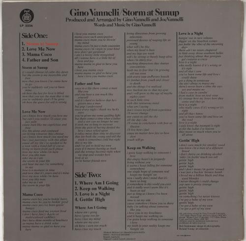 Gino Vannelli Storm At Sunup vinyl LP album (LP record) Yugoslavian GINLPST765791