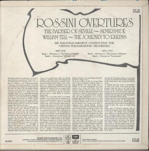 Gioacchino Rossini Rossini Overtures vinyl LP album (LP record) UK RNQLPRO671295