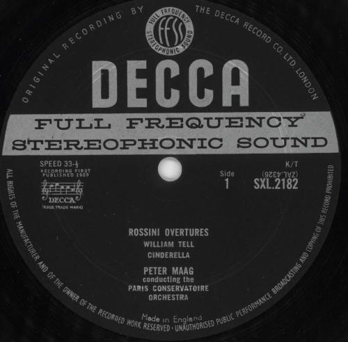 Gioacchino Rossini Rossini Overtures vinyl LP album (LP record) UK RNQLPRO721131