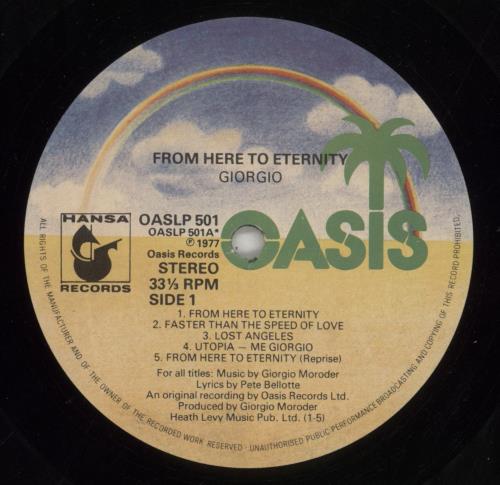 Giorgio Moroder From Here To Eternity vinyl LP album (LP record) UK GIOLPFR524795