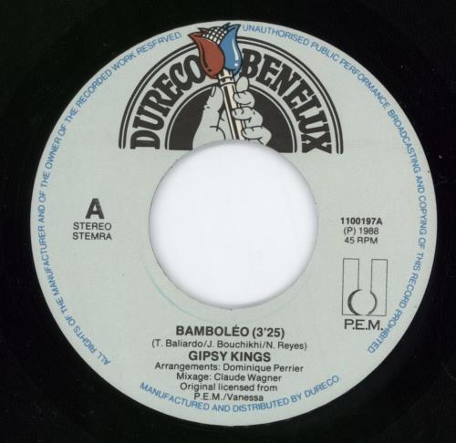 Gipsy Kings Bamboleo 7" vinyl single (7 inch record / 45) Dutch GIP07BA775508