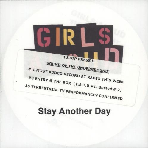 Girls Aloud Stay Another Day CD-R acetate UK GLUCRST241090