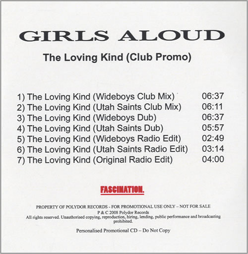 Girls Aloud The Loving Kind - Club Promo CD-R acetate UK GLUCRTH460433