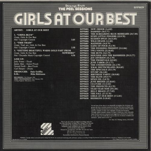 Girls At Our Best The Peel Sessions 12" vinyl single (12 inch record / Maxi-single) UK GAO12TH889669