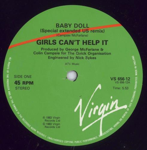 Girls Can't Help It Baby Doll 12" vinyl single (12 inch record / Maxi-single) UK O7S12BA829344