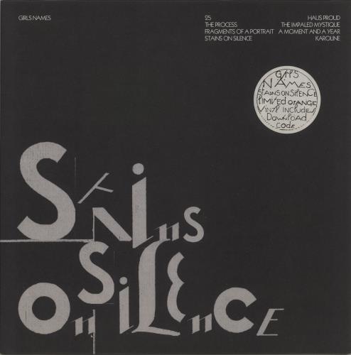 Girls Names Stains On Silence - Orange Vinyl + Black Sleeve vinyl LP album (LP record) UK 9KZLPST871914