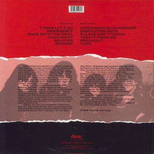 Girlschool Cheers You Lot! vinyl LP album (LP record) UK GSCLPCH800547