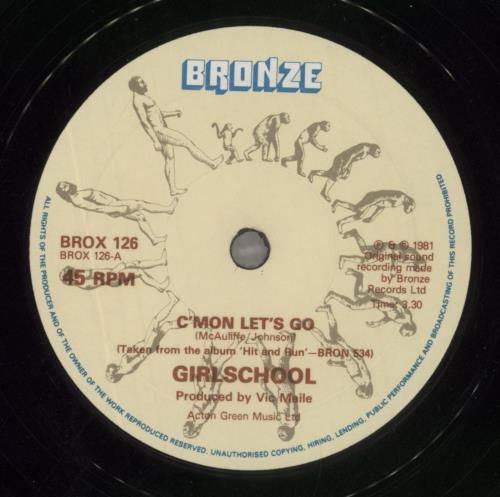 Girlschool C'mon Lets Go 10" vinyl single (10 inch record) UK GSC10CM104184