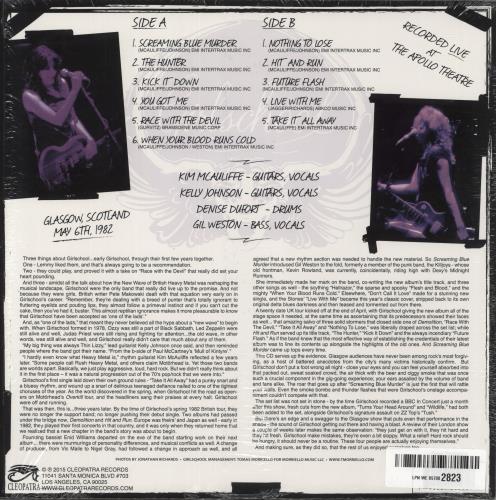 Girlschool Glasgow 1982 vinyl LP album (LP record) US GSCLPGL865958
