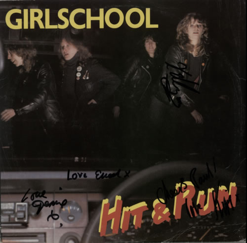 Girlschool Hit & Run - Autographed 10" vinyl single (10 inch record) UK GSC10HI608860