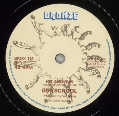 Girlschool Hit & Run 10" vinyl single (10 inch record) UK GSC10HI42465
