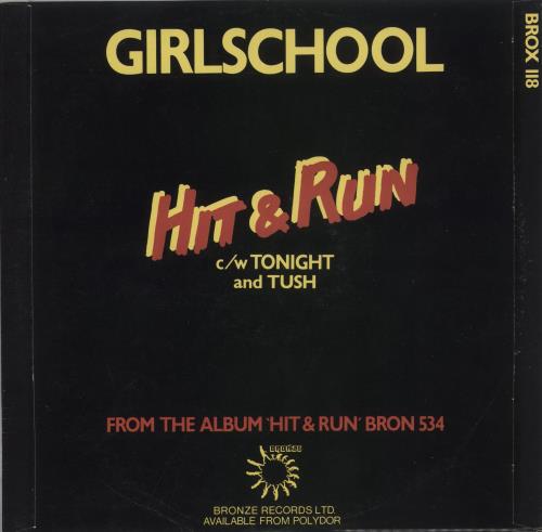 Girlschool Hit & Run 10" vinyl single (10 inch record) UK GSC10HI42465