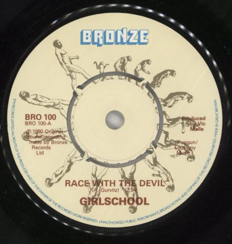 Girlschool Race With The Devil 7" vinyl single (7 inch record / 45) UK GSC07RA173804