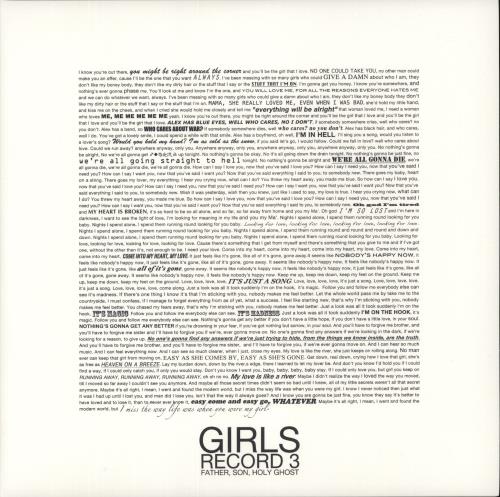 Girls Father, Son, Holy Ghost - Milky Clear and Black Ice Vinyl 2-LP vinyl record set (Double LP Album) US H8W2LFA865092