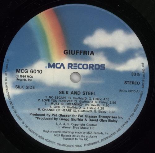 Giuffria Silk + Steel vinyl LP album (LP record) UK G76LPSI865069