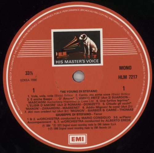 Giuseppe Di Stefano The Young Giuseppe Di Stefano - Operatic Arias & Italian Songs Recorded 1944-1957 2-LP vinyl record set (Double LP Album) UK GNU2LTH858100