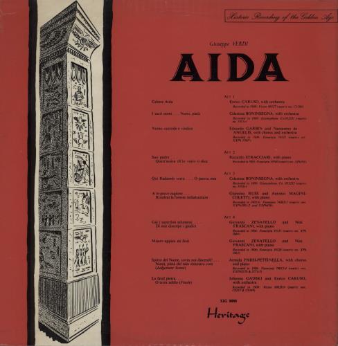 Giuseppe Verdi Aida vinyl LP album (LP record) UK VBOLPAI760890