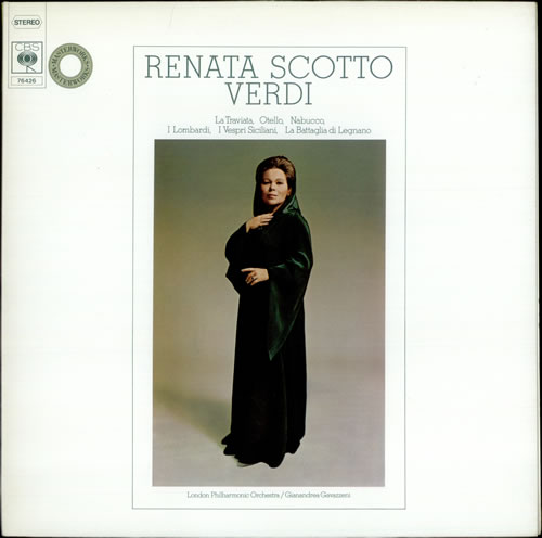 Giuseppe Verdi Renata Scotto vinyl LP album (LP record) UK VBOLPRE526356