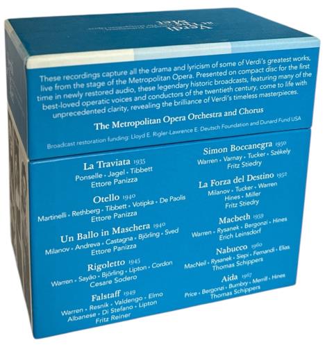 Giuseppe Verdi Verdi At The Met CD Album Box Set UK VBODXVE885785