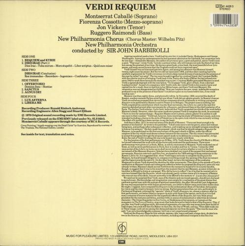 Giuseppe Verdi Verdi Requiem 2-LP vinyl record set (Double LP Album) UK VBO2LVE724648