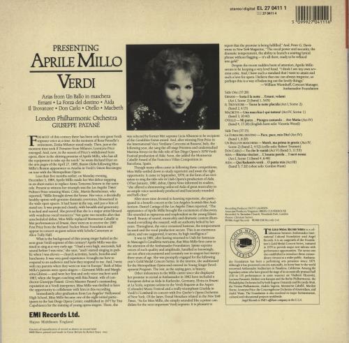 Giuseppe Verdi Verdi: Arias From Un Ballo In Maschera, Ernani, La Forza Del Destino, Aida, Il Trovatore, Don Carlo, vinyl LP album (LP record) UK VBOLPVE869121