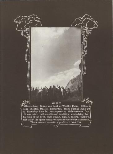 Glastonbury Glastonbury Fayre - 3 Inserts - EX 3-LP vinyl record set (Triple LP Album) UK G-F3LGL777860