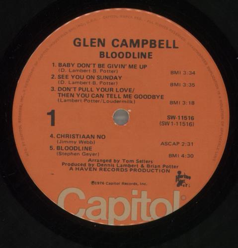 Glen Campbell Bloodline vinyl LP album (LP record) UK GLCLPBL616155