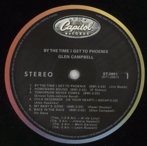 Glen Campbell By The Time I Get To Phoenix - 180gm Vinyl vinyl LP album (LP record) Hong Kong GLCLPBY867022
