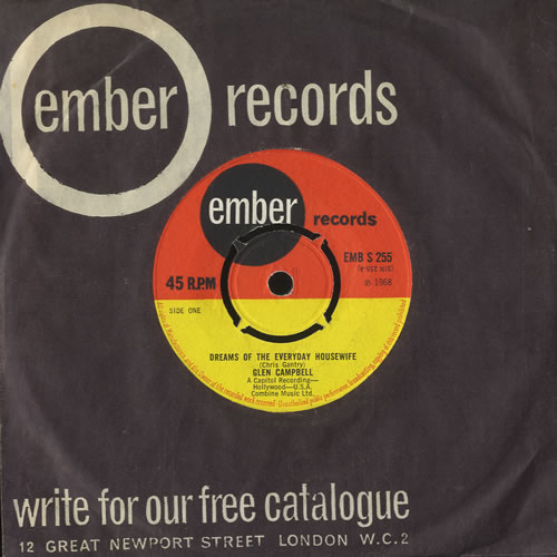 Glen Campbell Dreams Of The Everyday Housewife 7" vinyl single (7 inch record / 45) UK GLC07DR467971