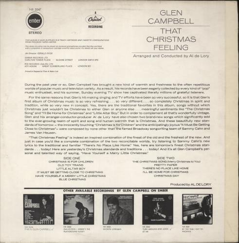Glen Campbell That Christmas Feeling vinyl LP album (LP record) UK GLCLPTH644126